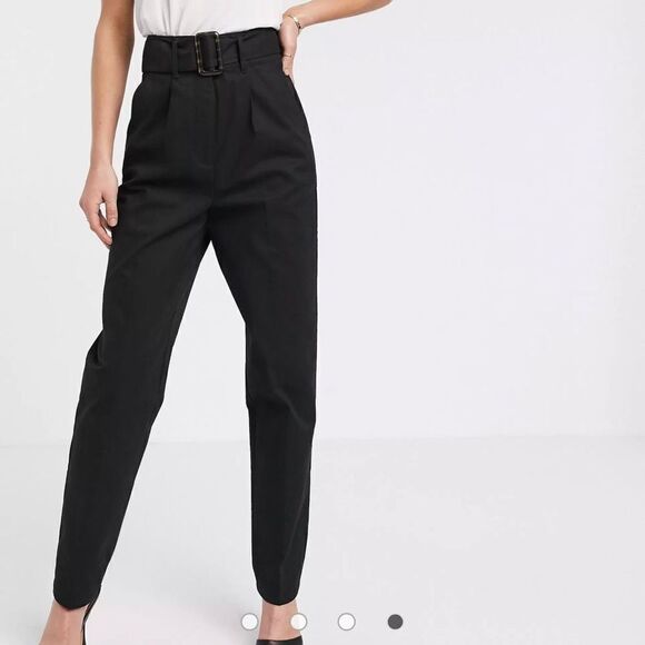 ASOS pleated peg leg pants high rise 6 - Picture 3 of 9
